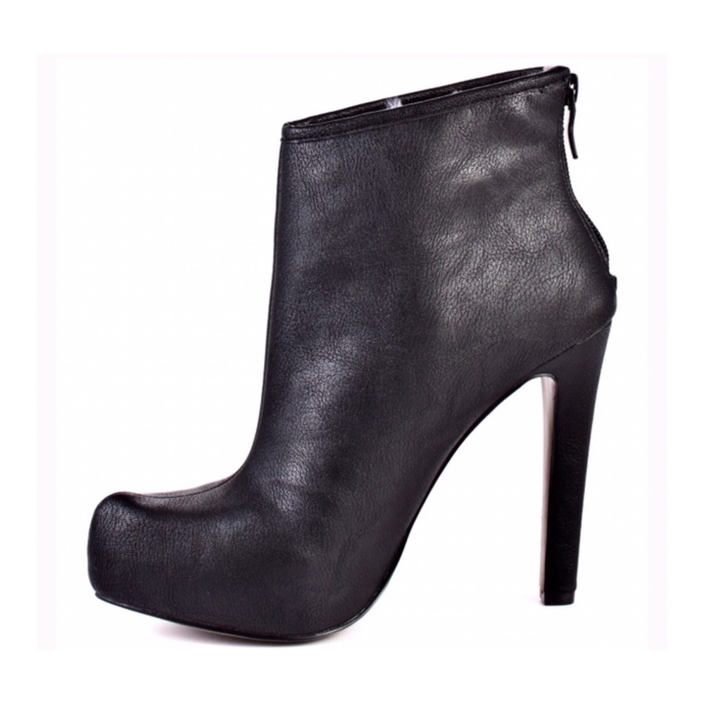 BCBGeneration Black Leather Platform Booties